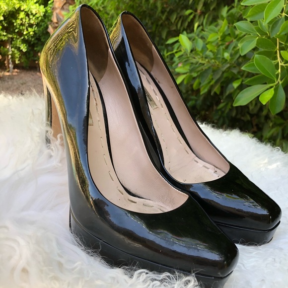 Miu Miu Shoes - ✨Miu Miu Black Patent Leather Platform Heels✨